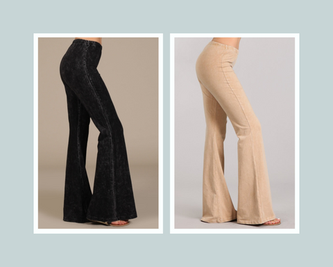 Chatoyant Bundle Mineral Wash Bell Bottoms Black/Beige Small