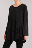 Chatoyant Mineral Wash V-neck Top Black