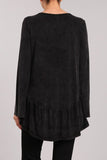 Chatoyant Mineral Wash V-neck Top Black