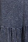 Chatoyant Mineral Wash V-neck Top Slate Blue