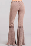 Chatoyant Mineral Wash Lace Thermal Bell Bottoms Desert Taupe