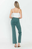 Chatoyant Mineral Wash Straight Fit Pants Emerald