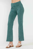 Chatoyant Mineral Wash Straight Fit Pants Emerald