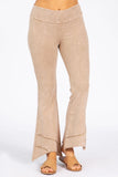 Chatoyant Mineral Wash Asymmetrical Hem Ankle Bells Beige