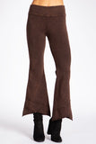 Chatoyant Mineral Wash Asymmetrical Hem Ankle Bells Brown