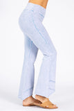 Chatoyant Mineral Wash Asymmetrical Hem Ankle Bells Powder Blue