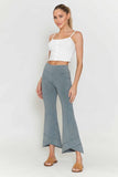 Chatoyant Mineral Wash Asymmetrical Hem Ankle Bells Silver