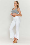 Chatoyant Mineral Wash Asymmetrical Hem Ankle Bells White