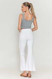 Chatoyant Mineral Wash Asymmetrical Hem Ankle Bells White