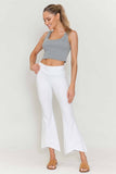 Chatoyant Mineral Wash Asymmetrical Hem Ankle Bells White