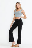 Chatoyant Mineral Wash Capris With Pockets Black