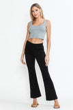 Chatoyant Mineral Wash Capris With Pockets Black