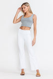 Chatoyant Mineral Wash Capris With Pockets White