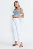 Chatoyant Plus Size Mineral Wash Ankle Length Crochet Fringe With Pockets White