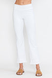 Chatoyant Plus Size Mineral Wash Ankle Length Crochet Fringe With Pockets White