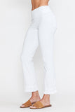 Chatoyant Plus Size Mineral Wash Ankle Length Crochet Fringe With Pockets White