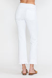 Chatoyant Plus Size Mineral Wash Ankle Length Crochet Fringe With Pockets White