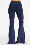 Chatoyant Fit & Flare Raw Edge Bell Bottoms Electric Blue