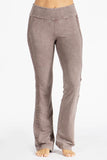 Chatoyant Mineral Washed Bootcut Pants With Side Crochet Lace Desert Taupe