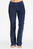 Chatoyant Mineral Washed Bootcut Pants With Side Crochet Electric Blue