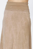 Chatoyant Mineral Wash Long Maxi Skirt Beige