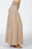 Chatoyant Mineral Wash Long Maxi Skirt Beige