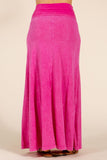 Chatoyant Mineral Wash Long Maxi Skirt Bubble Gum Pink