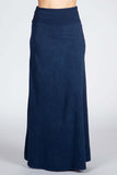 Chatoyant Mineral Wash Long Maxi Skirt Electric Blue