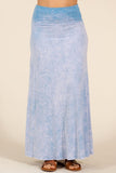 Chatoyant Mineral Wash Long Maxi Skirt Powder Blue