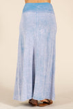 Chatoyant Mineral Wash Long Maxi Skirt Powder Blue