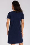 Chatoyant Mineral Wash Pocket Dress Electric Blue