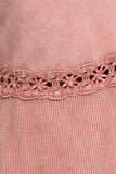 Chatoyant Mineral Wash Lace Thermal Bell Bottoms Rose Pink
