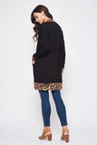 Beeson River Black and Leopard Print Cardigan