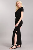 Chatoyant Casual Maxi Dress  Heather Black