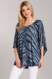 Chatoyant Casual Tie Dye Raglan Top