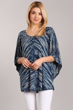 Chatoyant Casual Tie Dye Raglan Top