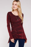 Urban X Long Sleeve 2 Tone Thermal Top Burgundy