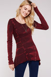 Urban X Long Sleeve 2 Tone Thermal Top Burgundy