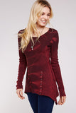 Urban X Long Sleeve 2 Tone Thermal Top Burgundy