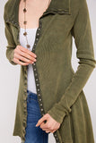 Urban X Mineral Washed Long Sleeve Thermal Tunic Outerwear Moss Green