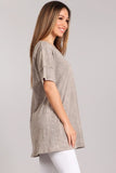 Chatoyant Mineral Washed Casual Tunic Top