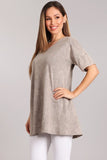 Chatoyant Mineral Washed Casual Tunic Top
