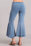 Chatoyant Mineral Wash Cropped Flare Bells Lt. Denim