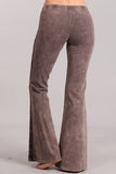 Chatoyant Diagonal Crochet Lace Mieneral Wash Bell Bottoms Desert Taupe