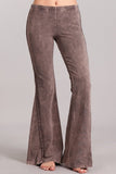 Chatoyant Diagonal Crochet Lace Mieneral Wash Bell Bottoms Desert Taupe