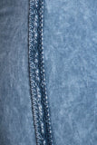 Chatoyant Diagonal Crochet Lace Mineral Wash Bell Bottoms Light Denim