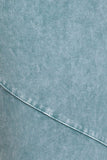 Chatoyant Mineral Wash Banded Waist Front Seam Leggings Teal Blue