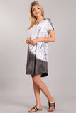 Chatoyant Casual Tie Dye Dress Gray