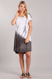 Chatoyant Casual Tie Dye Dress Gray