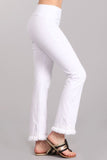 Chatoyant Mineral Wash Ankle Length Crochet Fringe White